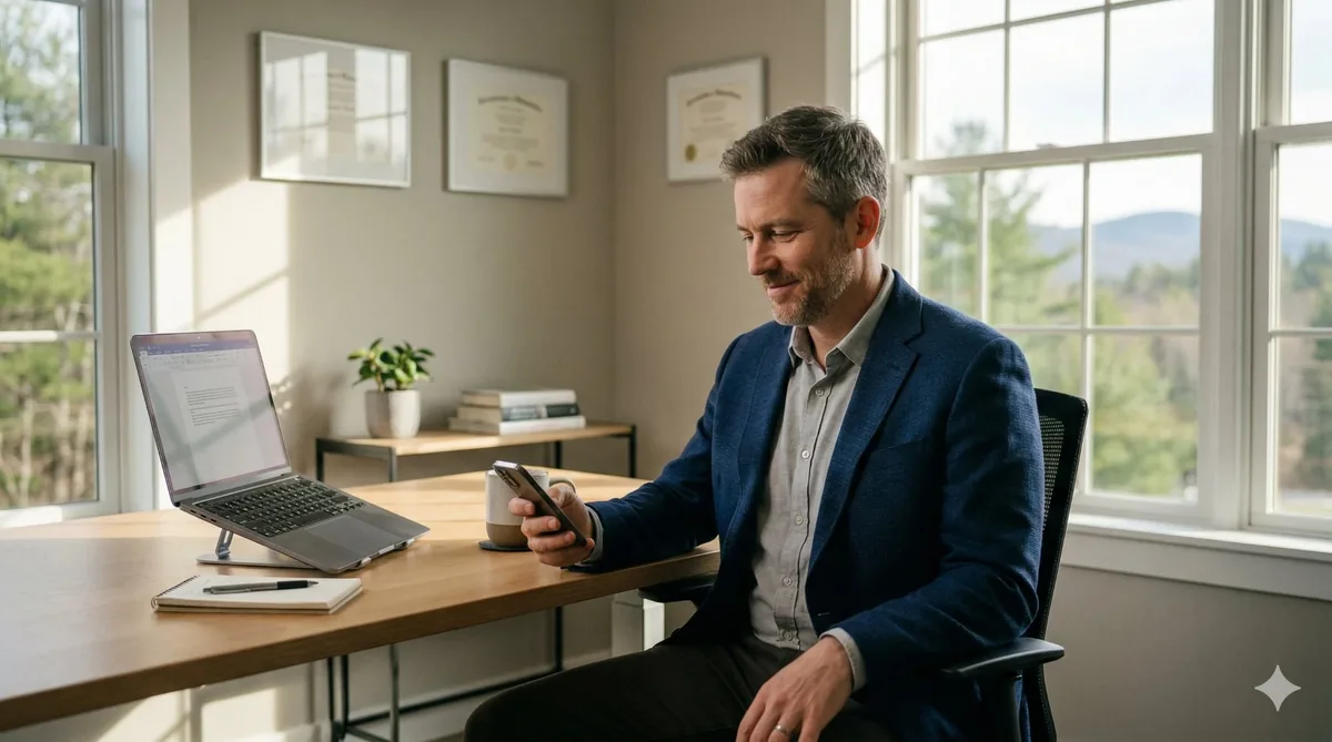 Attorney receiving instant lead notification on phone — AI intake